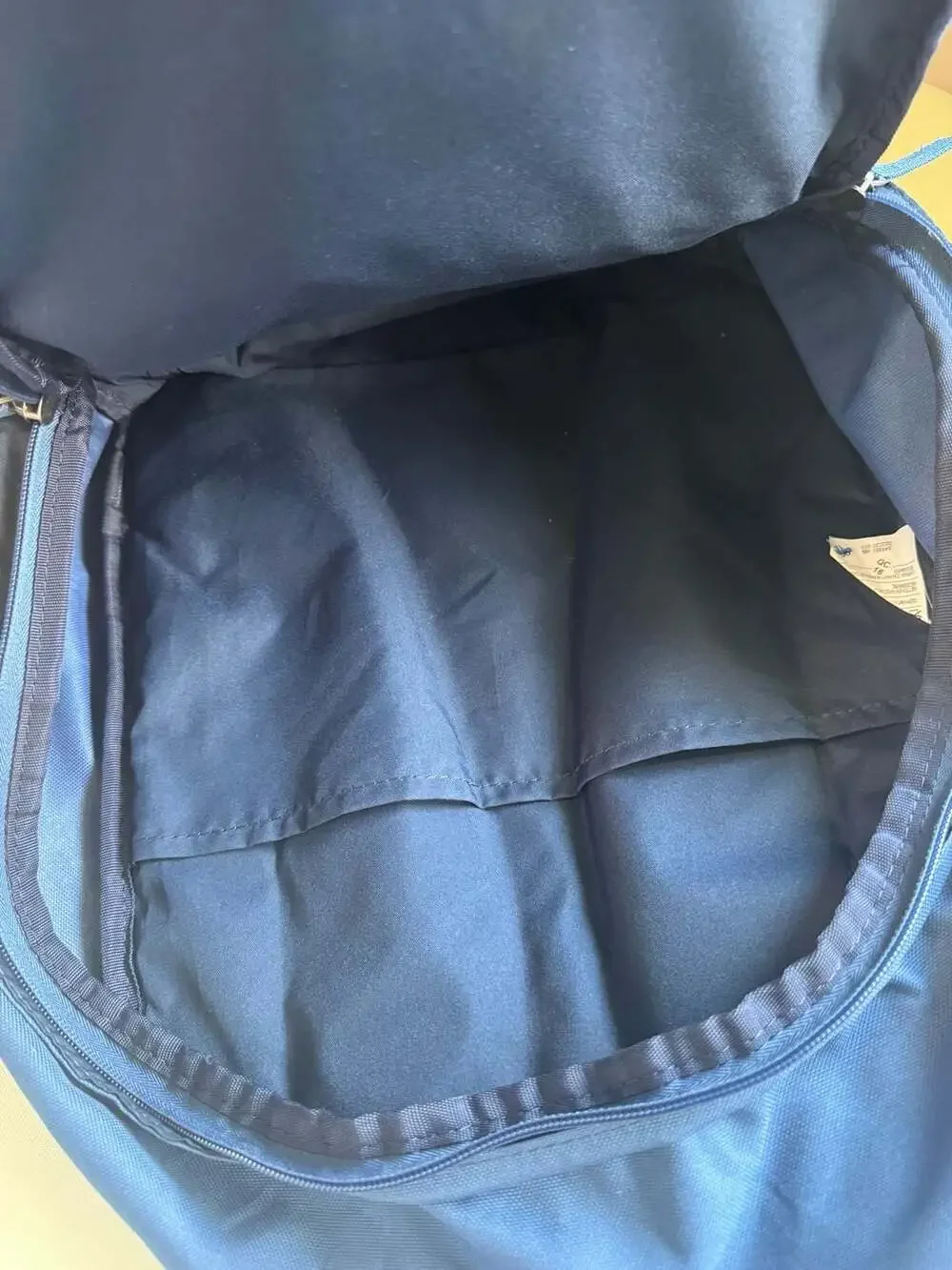 Nike Hayward Navy Blue Backpack Oversized Logo Bungee School Travel Sport Bag
